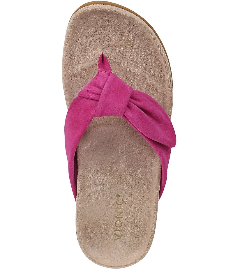Vionic Eva Suede Bow Detail Thong Sandals