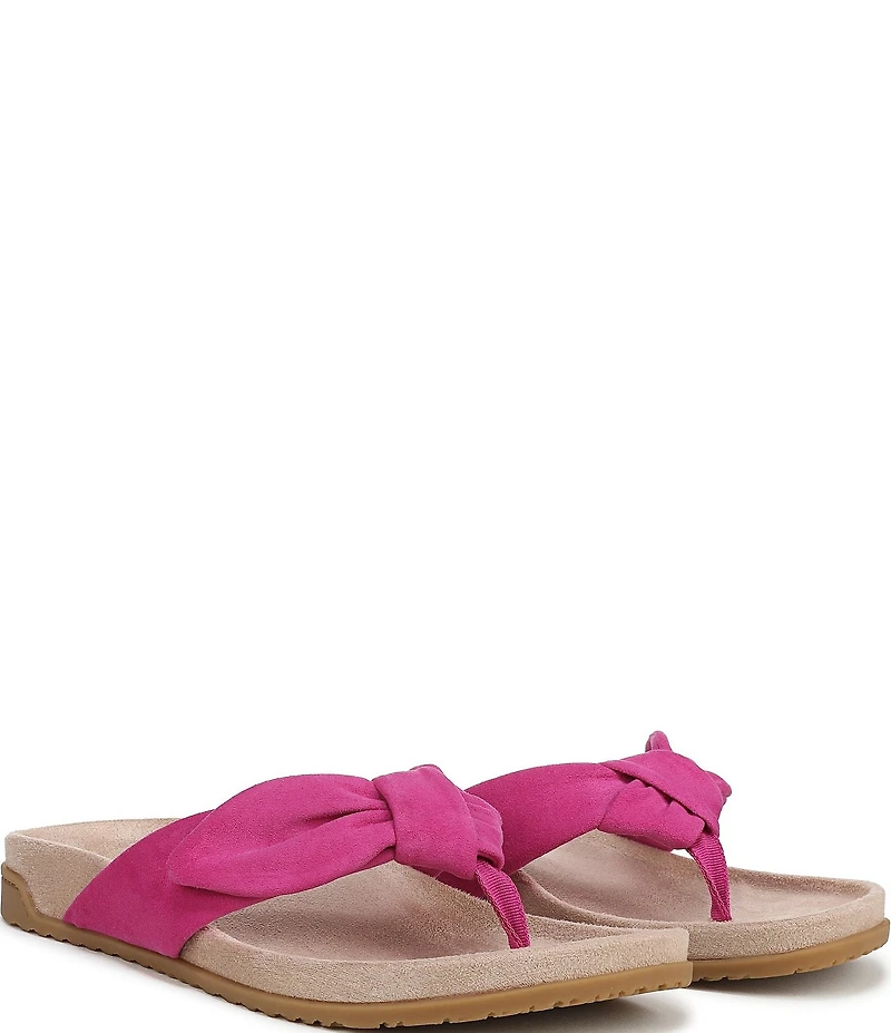 Vionic Eva Suede Bow Detail Thong Sandals