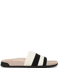 Vionic Evie Compression Stripe Knit Slide Sandals