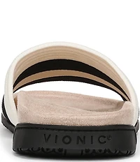 Vionic Evie Compression Stripe Knit Slide Sandals