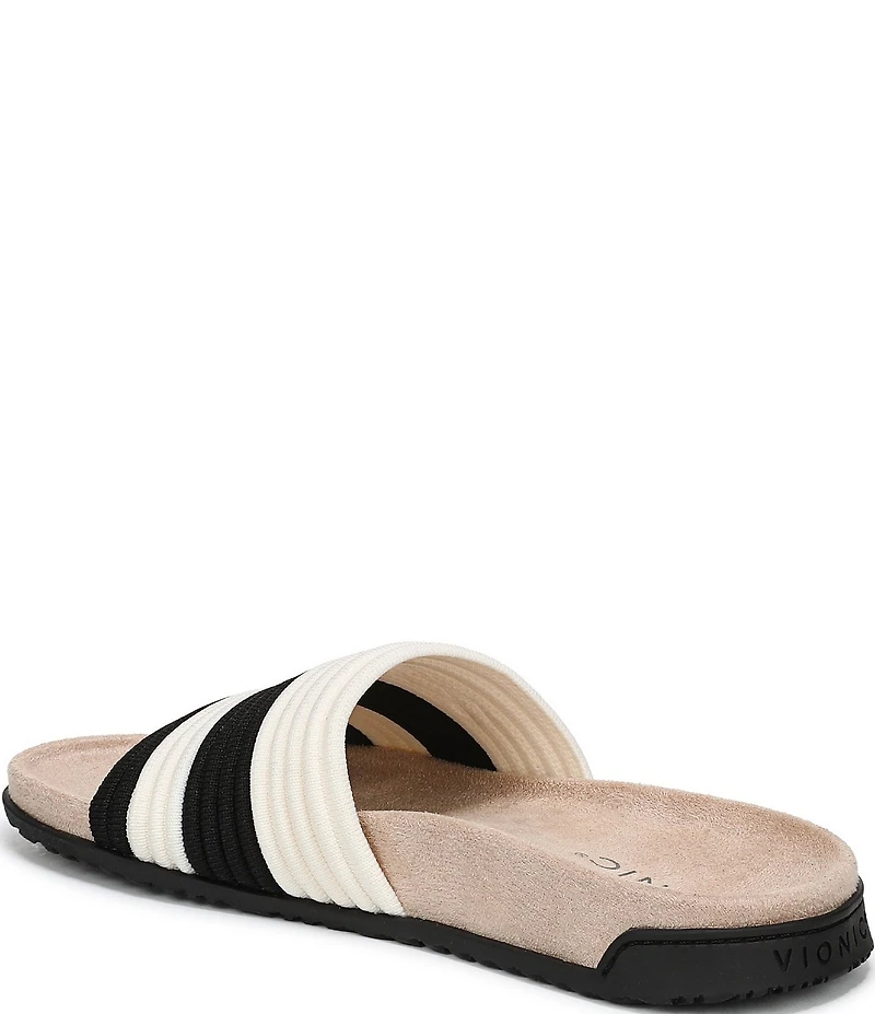 Vionic Evie Compression Stripe Knit Slide Sandals