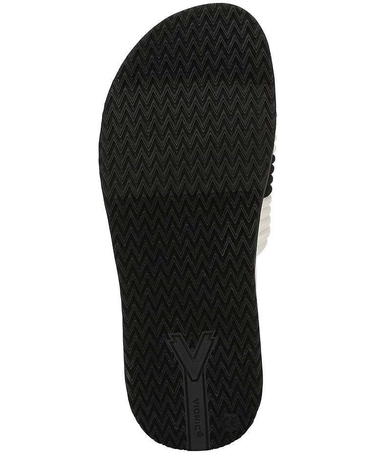 Vionic Evie Compression Stripe Knit Slide Sandals