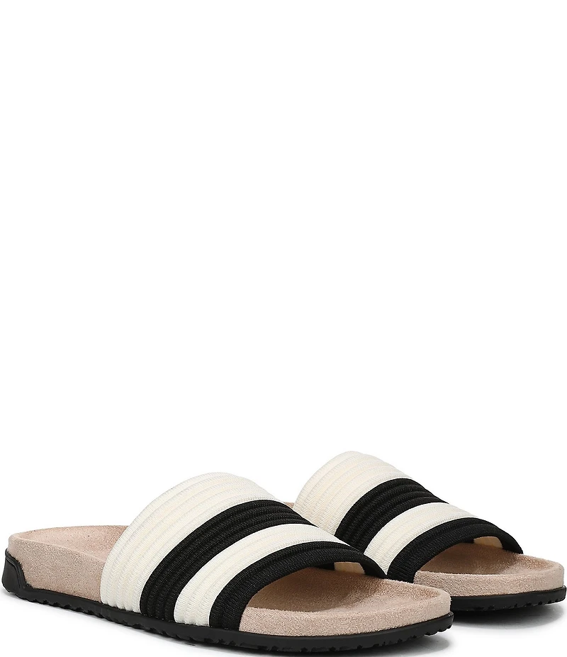 Vionic Evie Compression Stripe Knit Slide Sandals