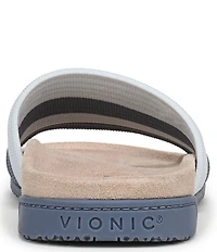 Vionic Evie Compression Stripe Knit Slide Sandals