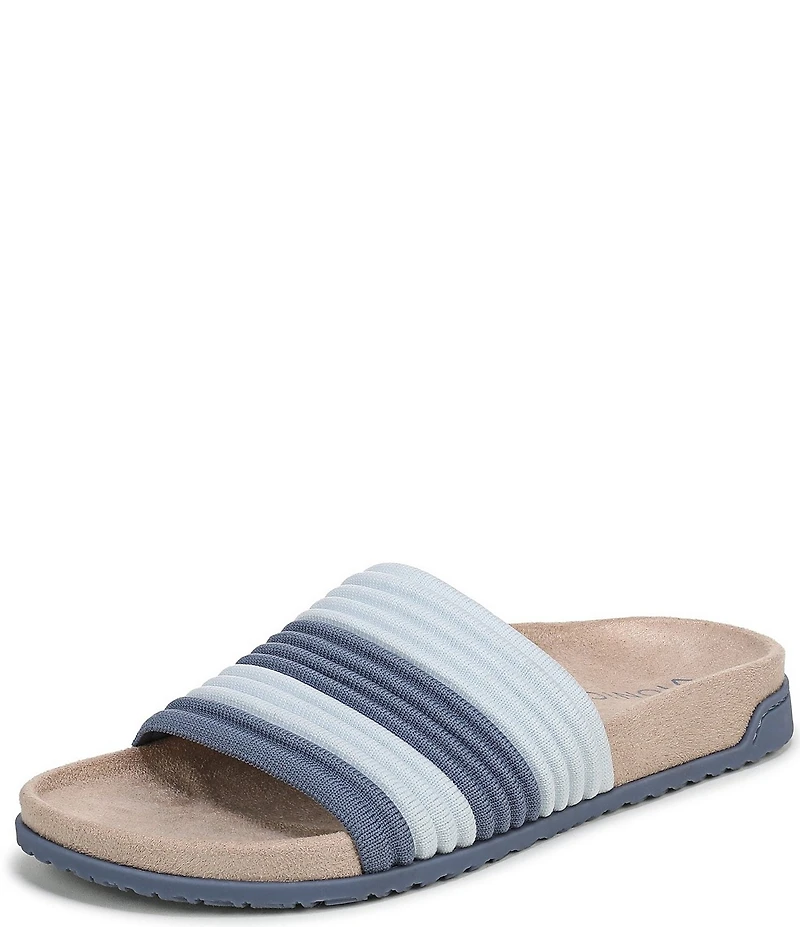 Vionic Evie Compression Stripe Knit Slide Sandals