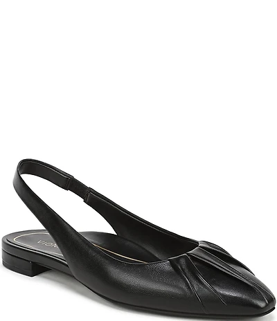 Vionic Gabriela Leather Ruched Slingback Dress Flats