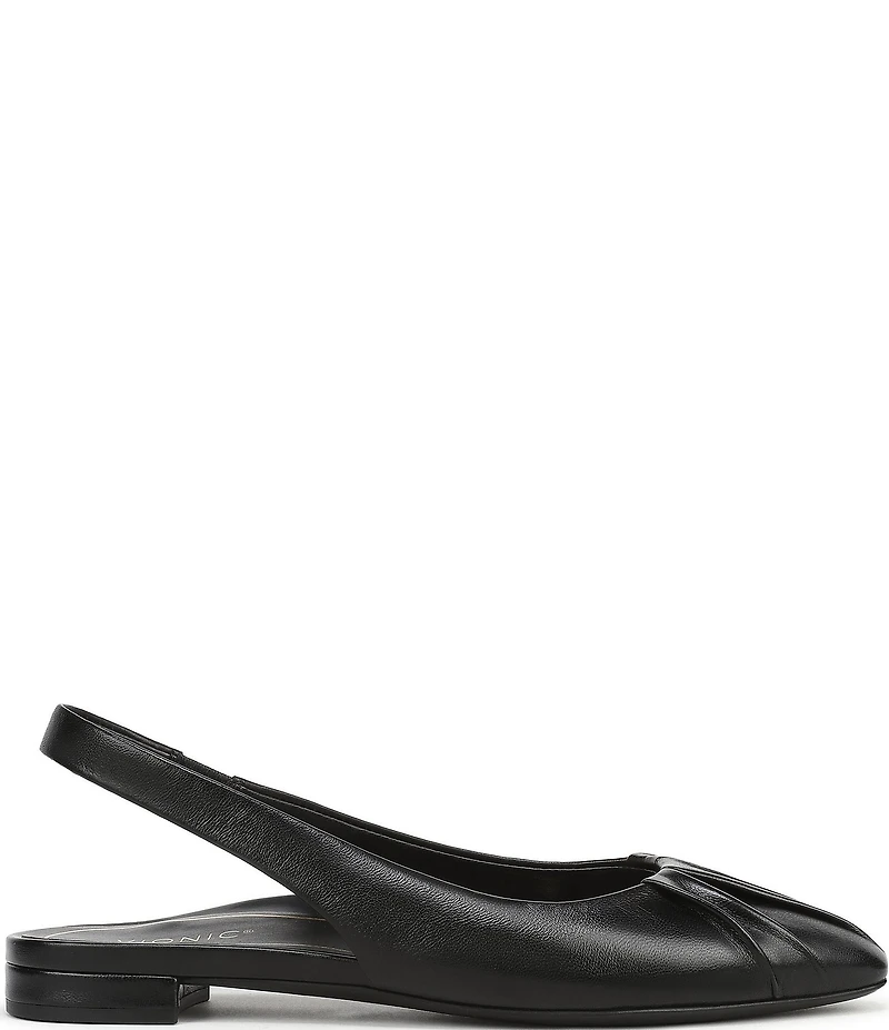 Vionic Gabriela Leather Ruched Slingback Dress Flats
