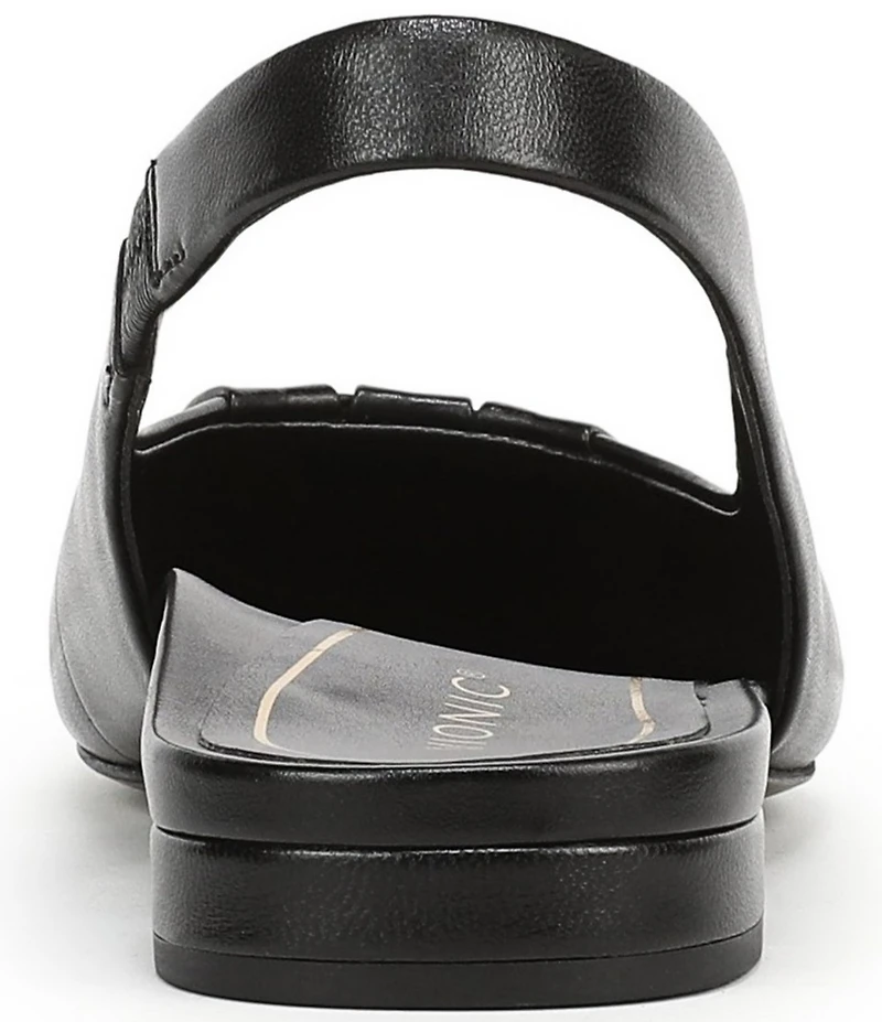 Vionic Gabriela Leather Ruched Slingback Dress Flats