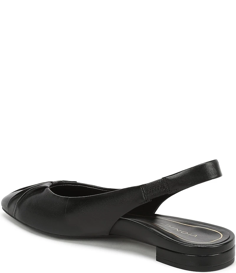 Vionic Gabriela Leather Ruched Slingback Dress Flats
