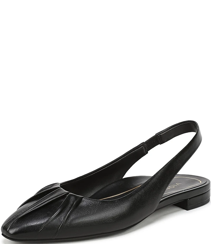 Vionic Gabriela Leather Ruched Slingback Dress Flats