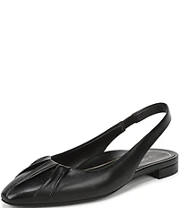 Vionic Gabriela Leather Ruched Slingback Dress Flats