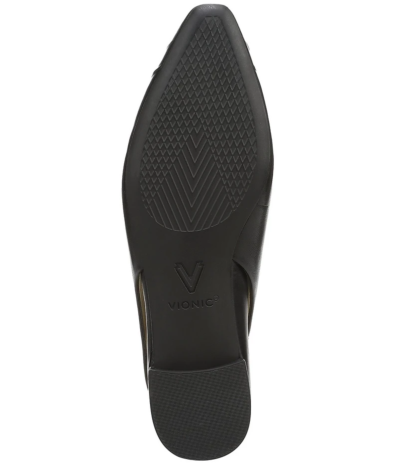 Vionic Gabriela Leather Ruched Slingback Dress Flats