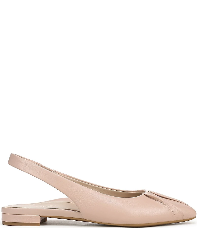 Vionic Gabriela Leather Ruched Slingback Dress Flats