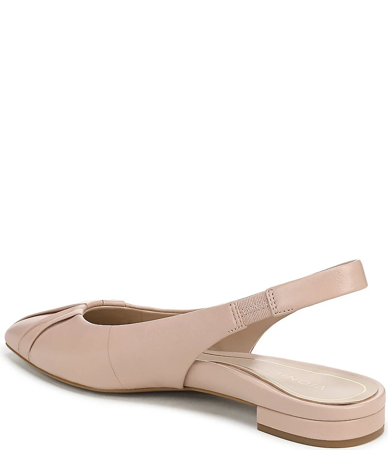 Vionic Gabriela Leather Ruched Slingback Dress Flats