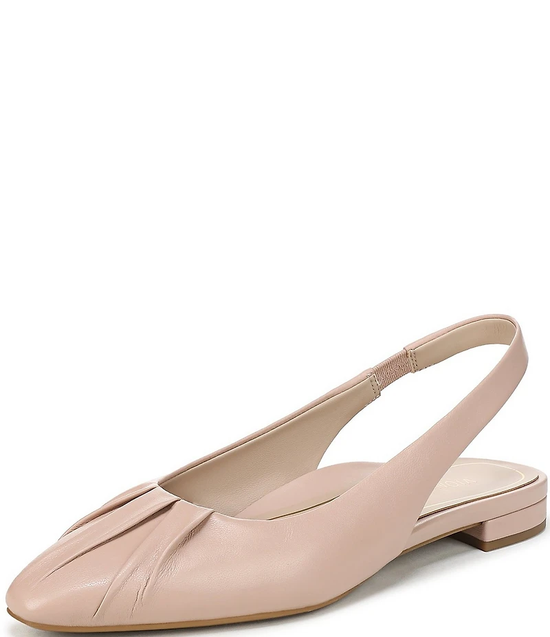 Vionic Gabriela Leather Ruched Slingback Dress Flats