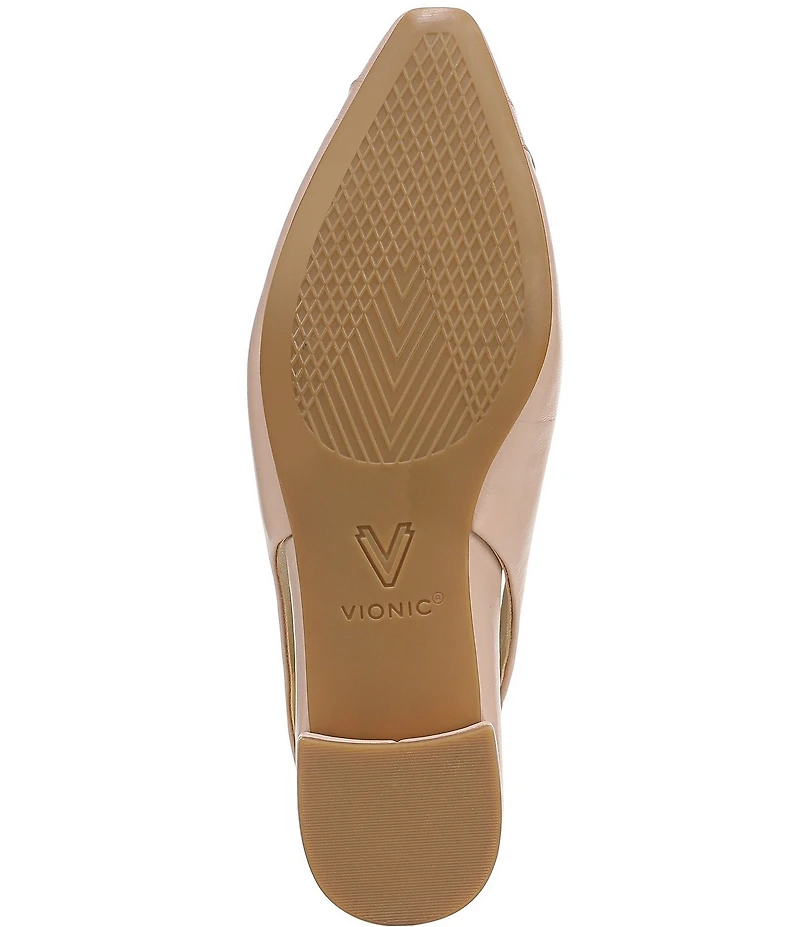 Vionic Gabriela Leather Ruched Slingback Dress Flats