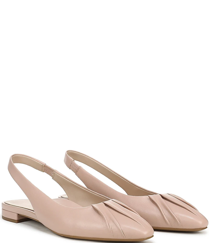 Vionic Gabriela Leather Ruched Slingback Dress Flats