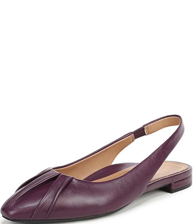 Vionic Gabriela Leather Ruched Slingback Dress Flats