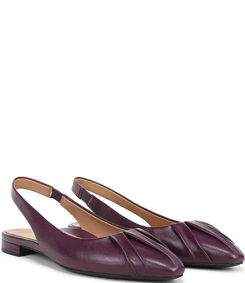 Vionic Gabriela Leather Ruched Slingback Dress Flats