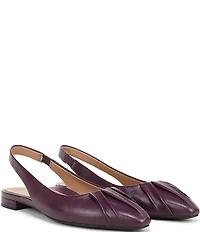 Vionic Gabriela Leather Ruched Slingback Dress Flats