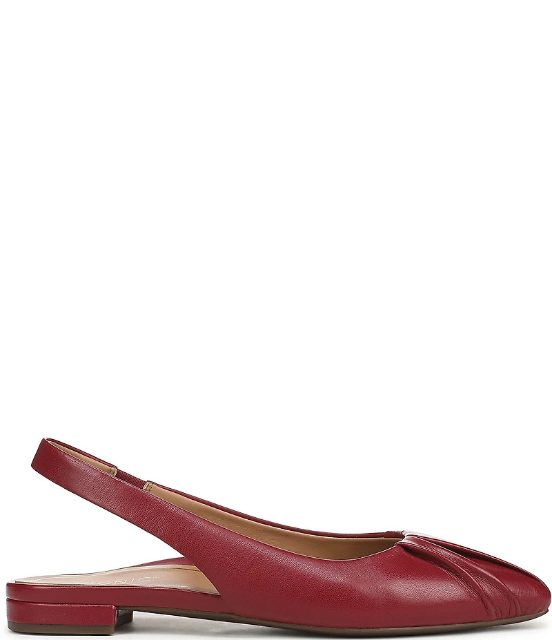 Vionic Gabriela Leather Ruched Slingback Dress Flats
