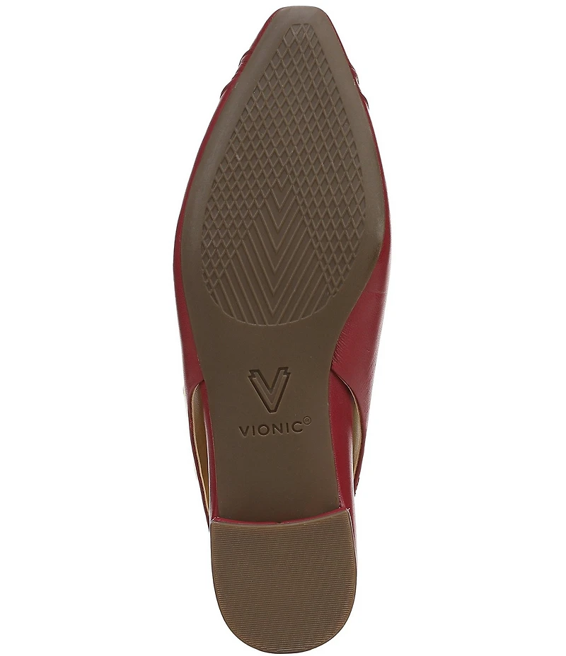 Vionic Gabriela Leather Ruched Slingback Dress Flats