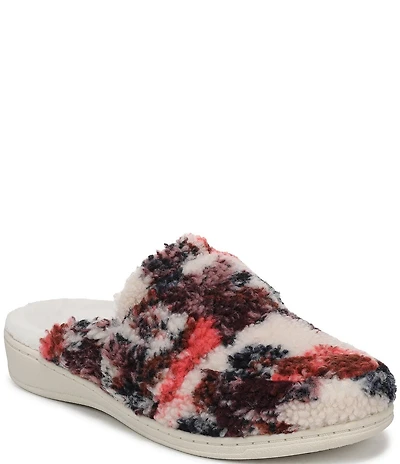 Vionic Gemma Floral Faux Fur Slippers