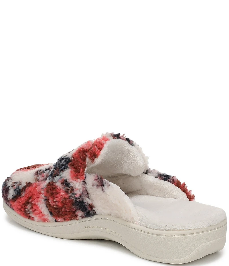 Vionic Gemma Floral Faux Fur Slippers