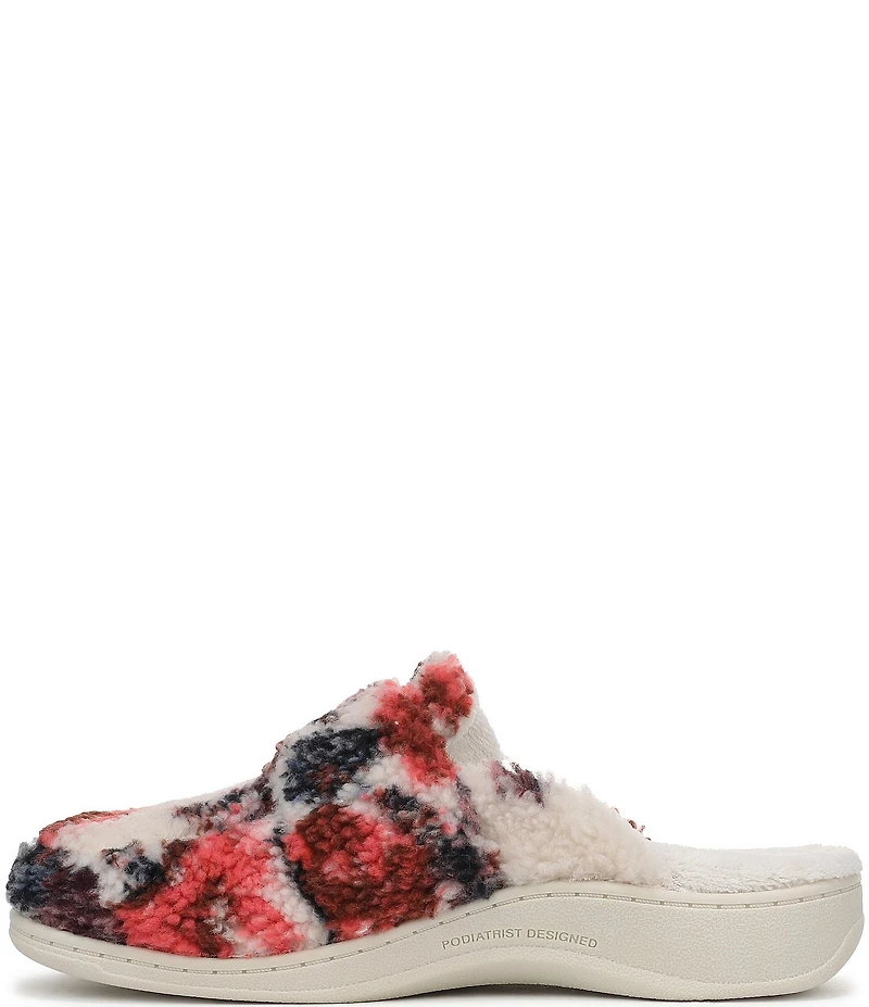 Vionic Gemma Floral Faux Fur Slippers