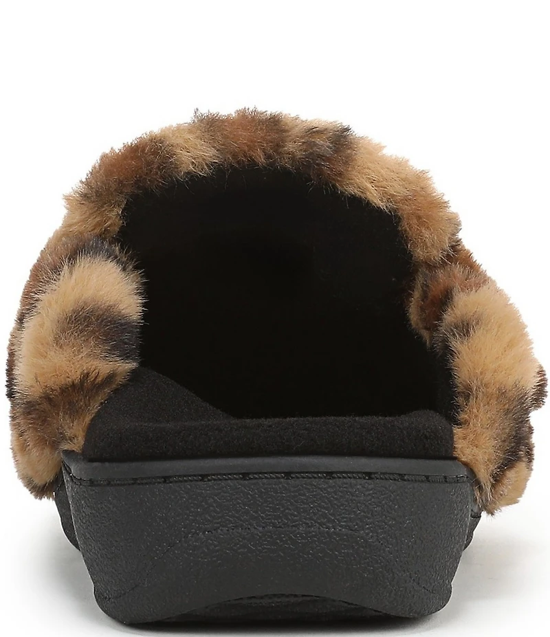 Vionic Gemma Faux Fur Leopard Print Slippers