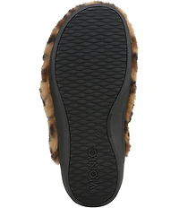 Vionic Gemma Faux Fur Leopard Print Slippers