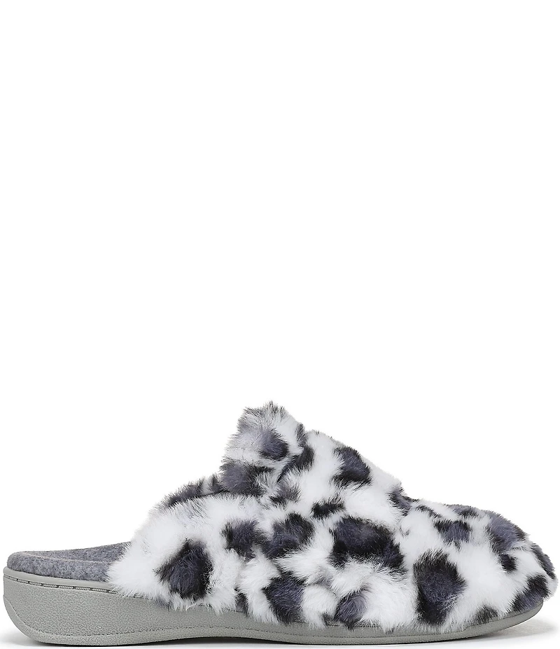 Vionic Gemma Faux Fur Leopard Print Slippers