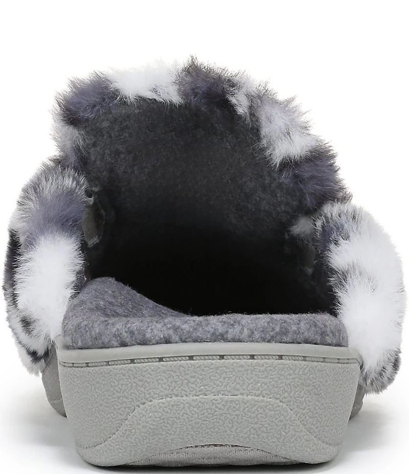 Vionic Gemma Faux Fur Leopard Print Slippers
