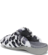 Vionic Gemma Faux Fur Leopard Print Slippers