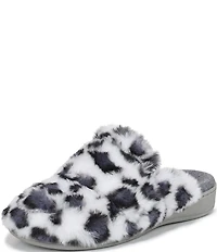 Vionic Gemma Faux Fur Leopard Print Slippers
