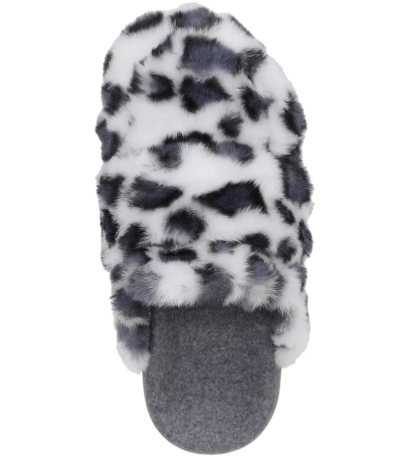 Vionic Gemma Faux Fur Leopard Print Slippers