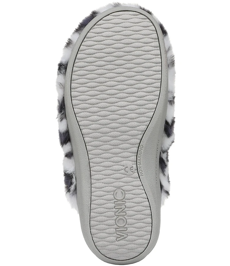 Vionic Gemma Faux Fur Leopard Print Slippers