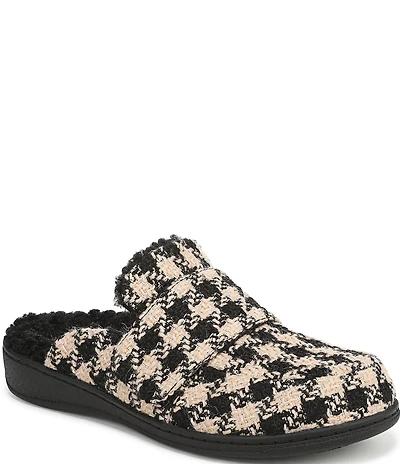 Vionic Gemma Houndstooth Patterned Mule Slippers