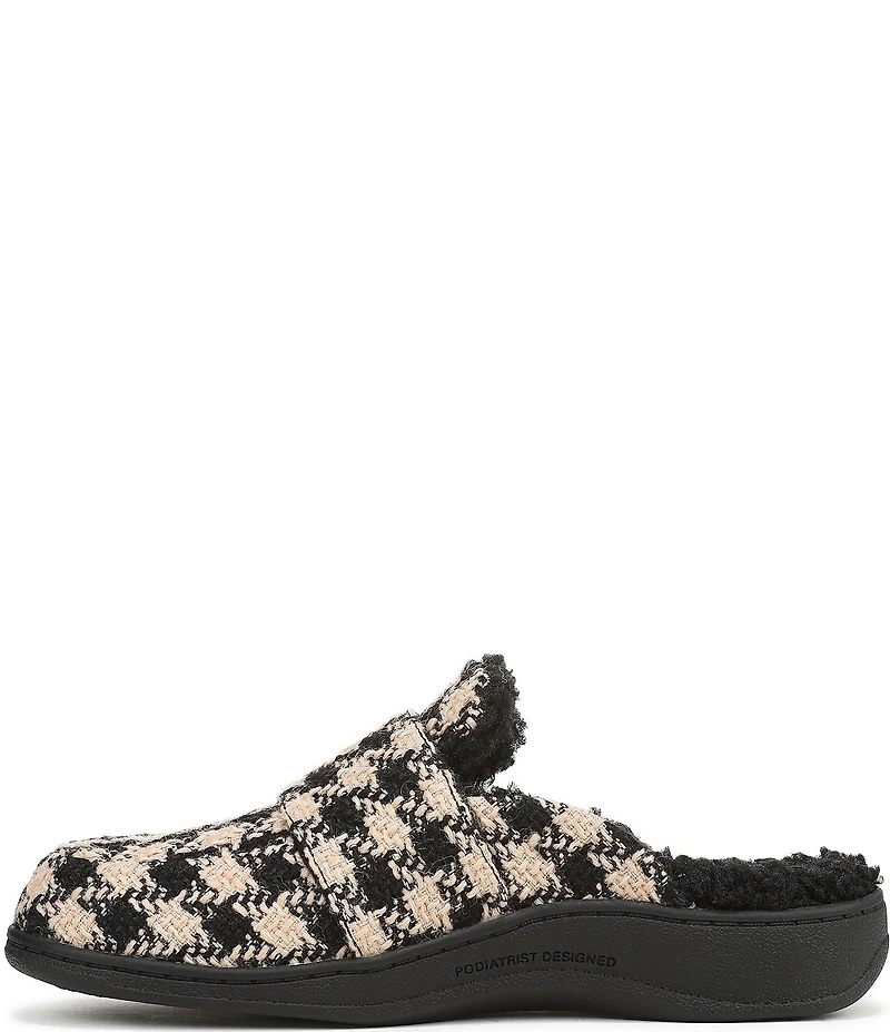 Vionic Gemma Houndstooth Patterned Mule Slippers
