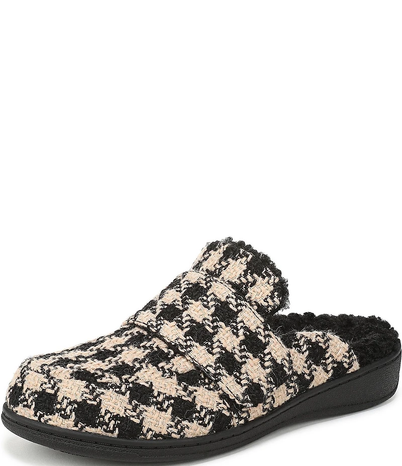 Vionic Gemma Houndstooth Patterned Mule Slippers