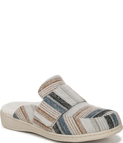 Vionic Gemma Striped Flannel Mule Slippers