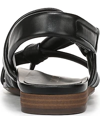 Vionic Geneva Leather Thong Mini Wedge Sandals