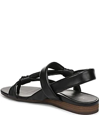Vionic Geneva Leather Thong Mini Wedge Sandals