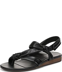Vionic Geneva Leather Thong Mini Wedge Sandals