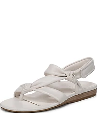 Vionic Geneva Leather Thong Mini Wedge Sandals