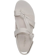 Vionic Geneva Leather Thong Mini Wedge Sandals