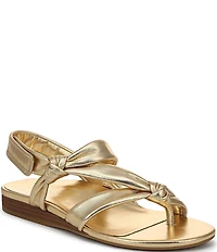 Vionic Geneva Leather Thong Mini Wedge Sandals