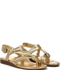 Vionic Geneva Leather Thong Mini Wedge Sandals