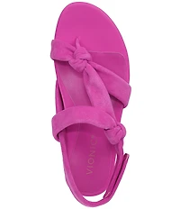 Vionic Geneva Suede Thong Mini Wedge Sandals