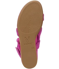 Vionic Geneva Suede Thong Mini Wedge Sandals